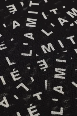 zwarte haute l'amitié top l'amitie mesh ls o-neck