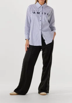 zwarte haute l'amitié wijde broek logo tape track tall pant