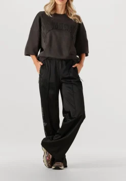 zwarte haute l'amitié wijde broek logo tape track tall pant