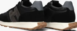 zwarte hogan lage sneakers h601 allacciato h patch