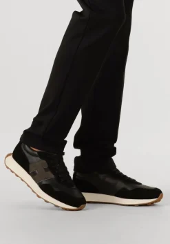 zwarte hogan lage sneakers h601 allacciato h patch