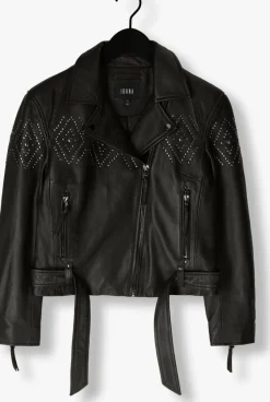 zwarte ibana leren jas blinn