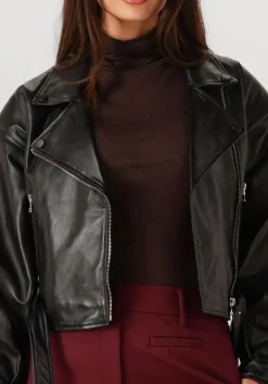 zwarte ibana leren jas jonet