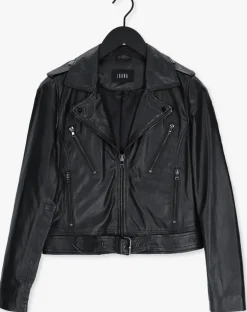 zwarte ibana leren jas moss