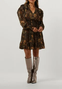 zwarte ibana mini jurk deela - print