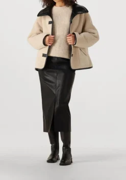 zwarte knit-ted leren jas cozy