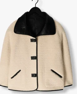 zwarte knit-ted leren jas cozy