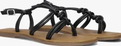 zwarte lina locchi platte sandalen l1285