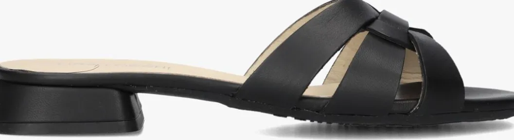 zwarte lina locchi slippers led knoop slipper