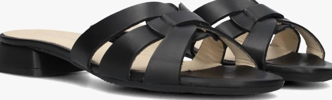 zwarte lina locchi slippers led knoop slipper