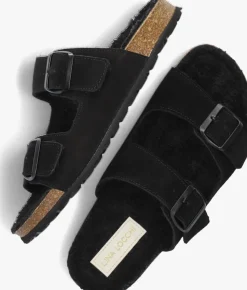 zwarte lina locchi slippers l1368