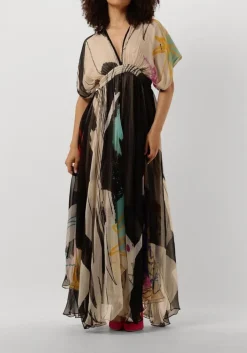 zwarte mes demoiselles maxi jurk micasso