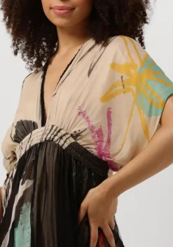 zwarte mes demoiselles maxi jurk micasso