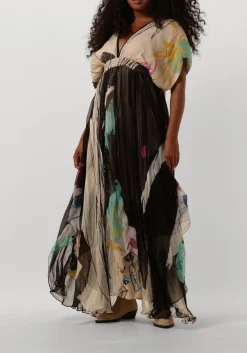 zwarte mes demoiselles maxi jurk micasso