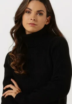 zwarte minus mini jurk ava knit turtleneck dress