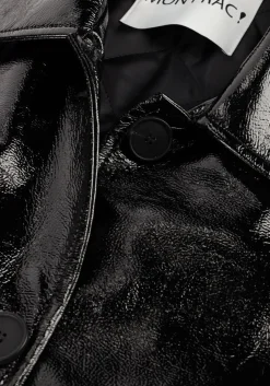 zwarte mon frac mantel coat long craquele