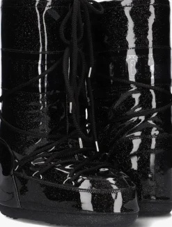 zwarte moon boot snowboots mb icon glitter