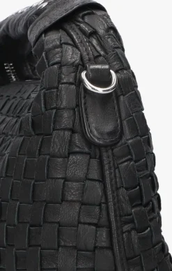 zwarte núnoo schoudertas dandy braided