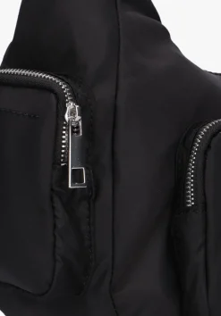 zwarte núnoo schoudertas sally pocket recycled nylon
