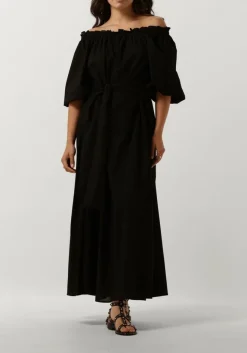 zwarte notre-v maxi jurk nv-danya off shoulder dress