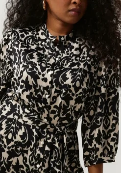 zwarte notre-v midi jurk satin dress one