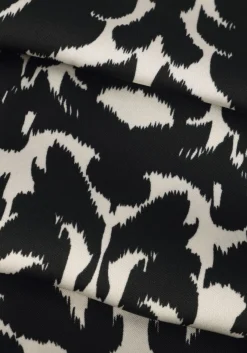 zwarte notre-v midi jurk satin dress one