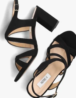 zwarte notre-v sandalen met hak 22552