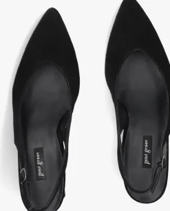 zwarte paul green slingbacks 6101