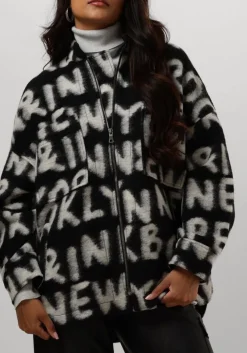 zwarte penn & ink jack 542 coat aop