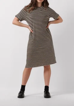 zwarte penn & ink midi jurk dress stripe