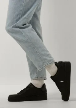 zwarte polo ralph lauren lage sneakers masters court low top