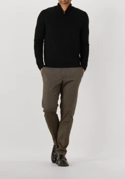 zwarte profuomo trui pullover half zip merino