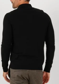 zwarte profuomo trui pullover half zip merino