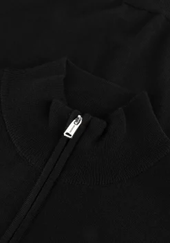 zwarte profuomo trui pullover half zip merino