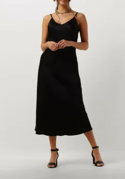 zwarte resort finest midi jurk slip dress