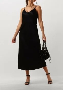 zwarte resort finest midi jurk slip dress