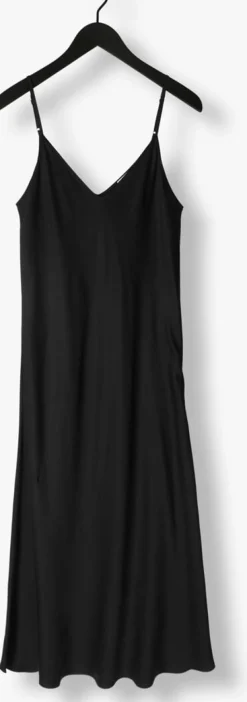 zwarte resort finest midi jurk slip dress