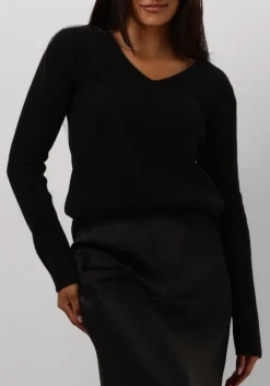 zwarte resort finest trui v-neck rib knit