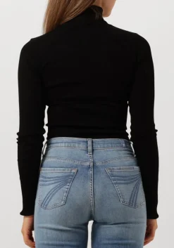 zwarte rosemunde coltrui silk t-shirt w/ roller neck