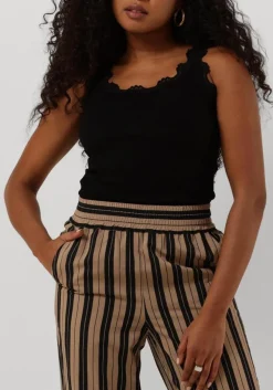 zwarte rosemunde top silk top w/ lace