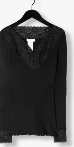 zwarte rosemunde tops & t-shirts bernadine organic t-shirt lace