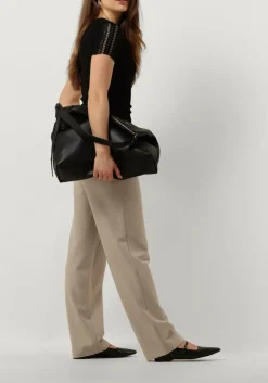 zwarte rosemunde t-shirt benita silk t-shirt w/ lace