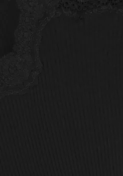 zwarte rosemunde t-shirt benita silk t-shirt w/ lace