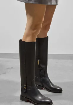 zwarte santoni hoge laarzen led gesp laars