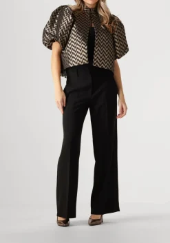 zwarte second female pantalon fique straight trousers