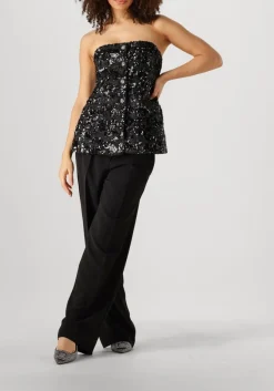 zwarte second female pantalon fique straight trousers