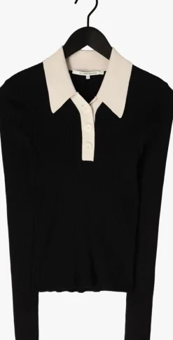 zwarte second female t-shirt josephine knit polo