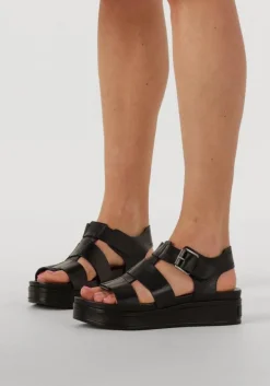 zwarte shabbies platte sandalen maro bold