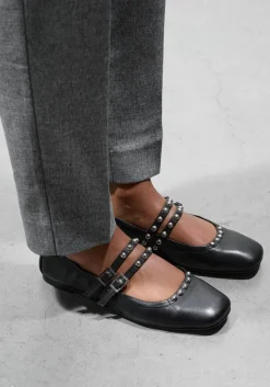 zwarte stefano lauran ballerina's bailarina arrugada