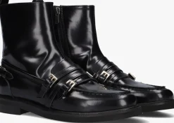 zwarte stefano lauran enkellaarsjes 12096